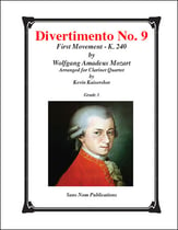 Divertimento No. 9 Clarinet Quartet cover